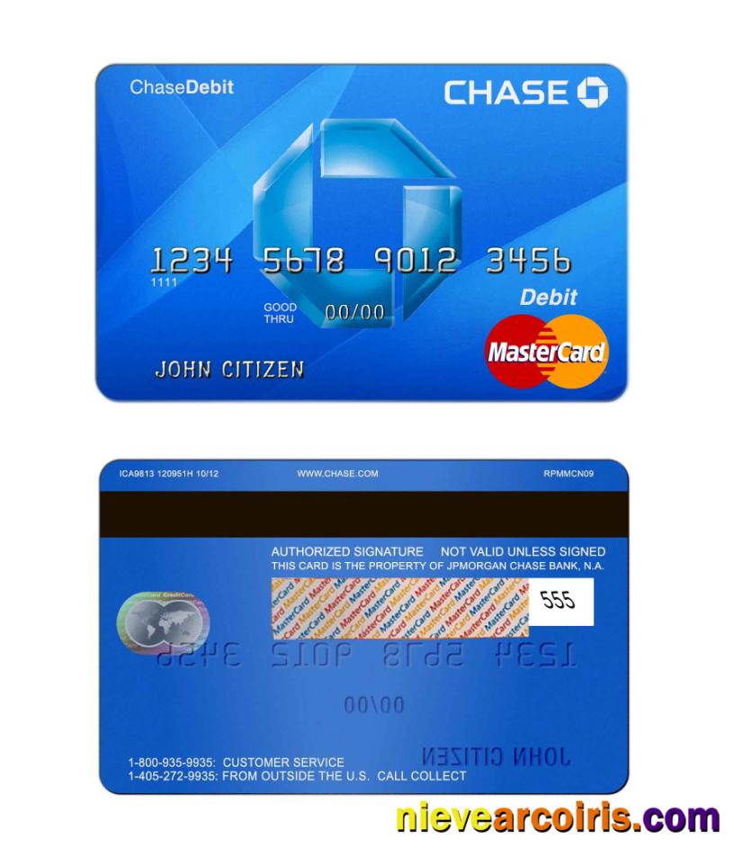 USA Chase bank mastercard